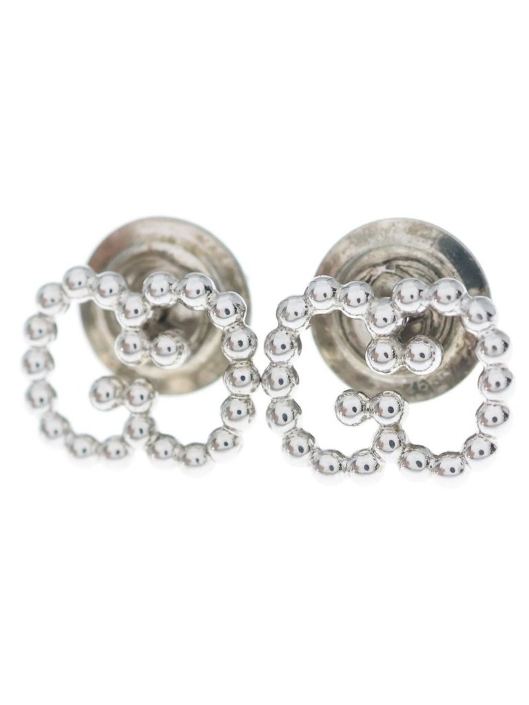 Gucci Gg Logo Earrings Silver